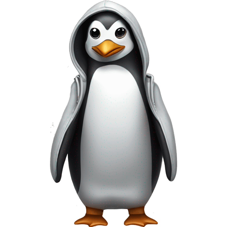 a penguin wearing a hoodie￼ emoji