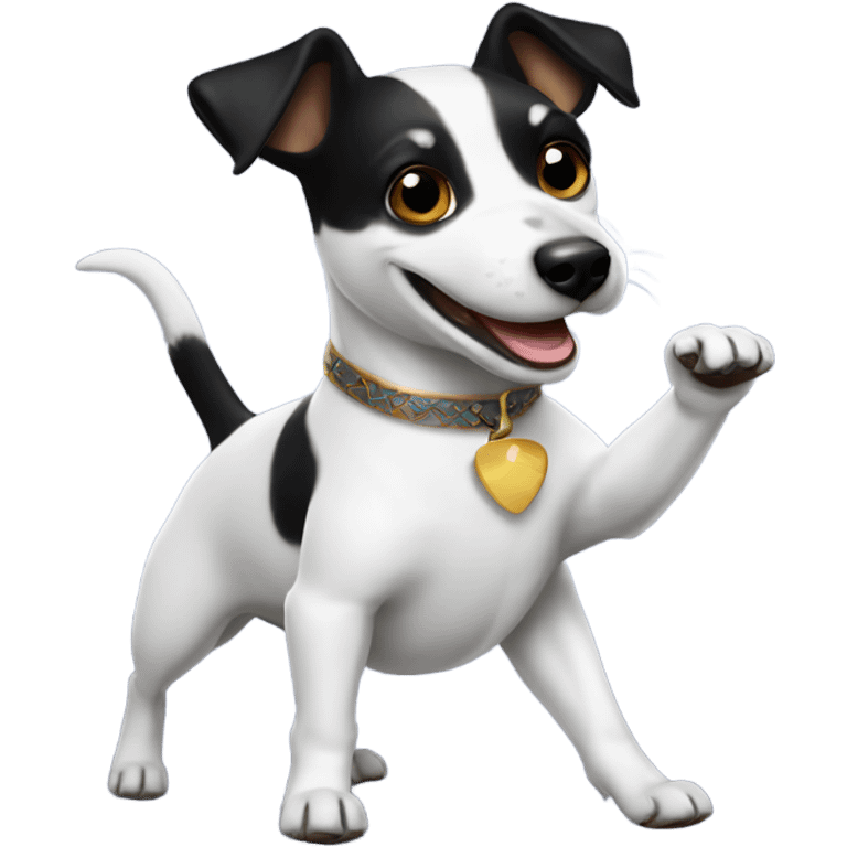 Black Jack Russell dancing emoji