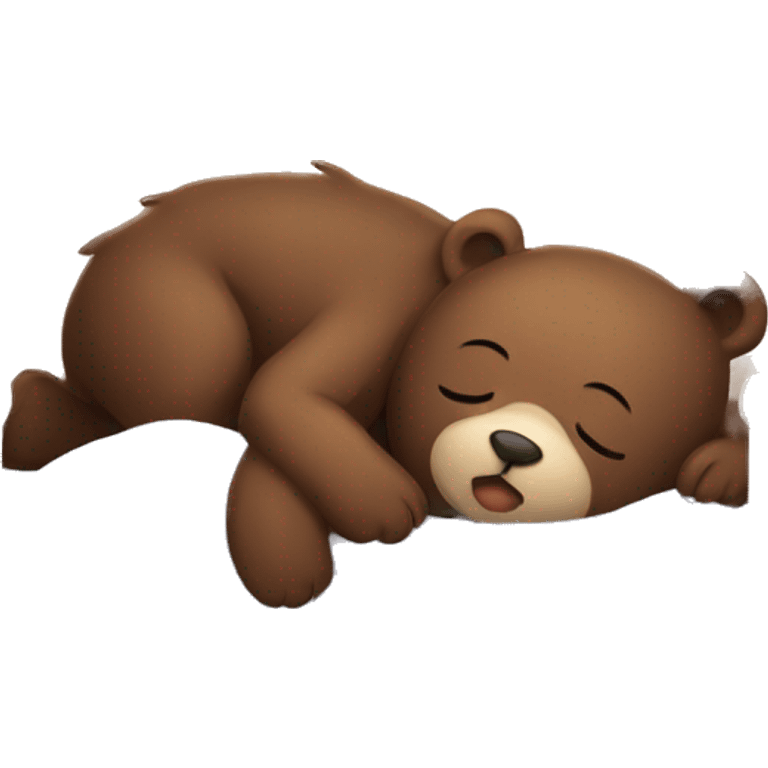 Cozy bear sleep in the bad emoji