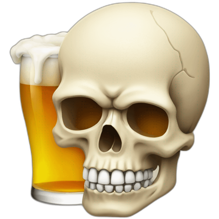 skull with beer inside emoji