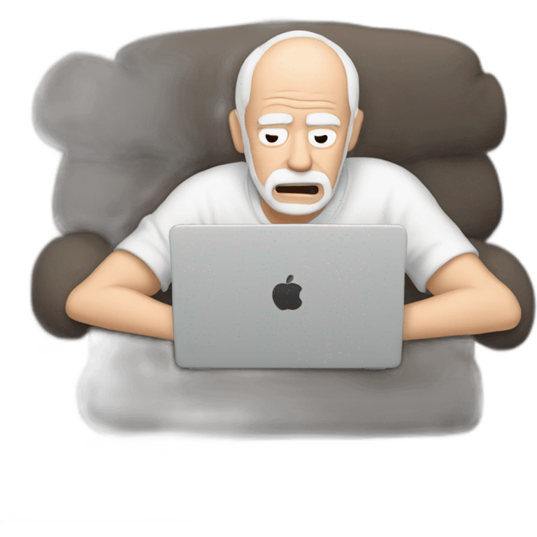 hiding pain Harold with laptop emoji