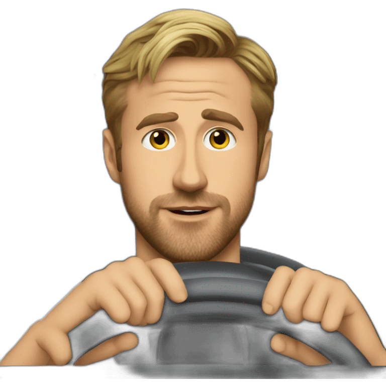 Ryan gosling driving a car in the night emoji