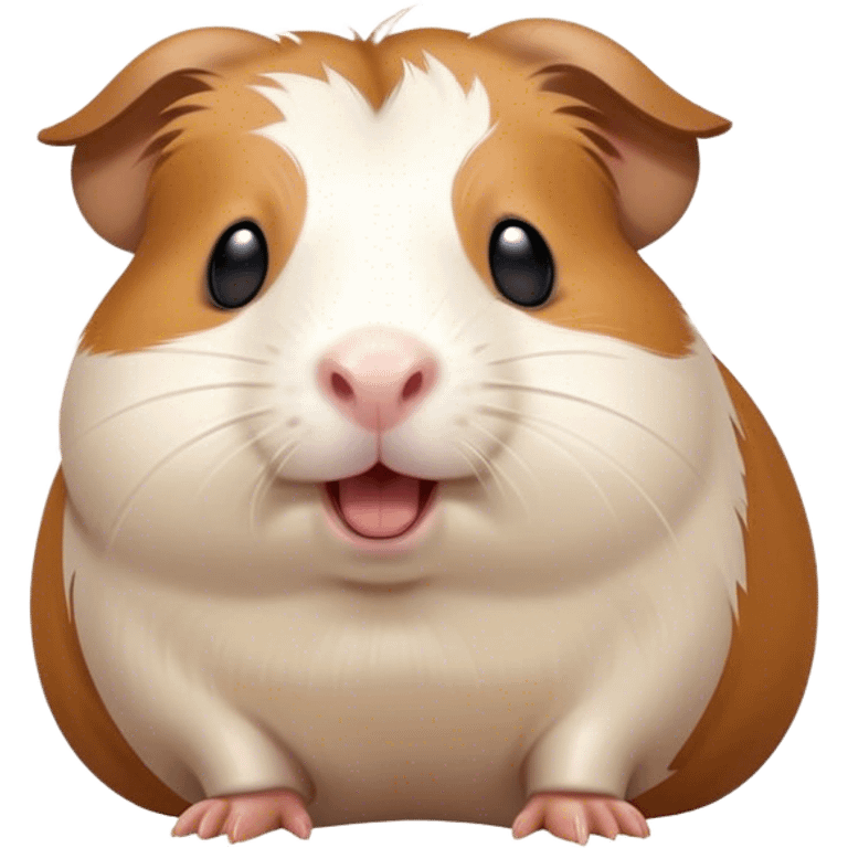 Cinematic Cute Yawning Brown and White Banded Guinea Pig Portrait Emoji, Head tilted slightly with a dramatic, wide-open yawn, revealing a soft, banded coat of brown and white with tiny, droopy ears, round dark eyes barely open in drowsy contentment, Simplified yet irresistibly adorable features, highly detailed, glowing with a soft, cozy glow, high shine, relaxed yet expressive, stylized with a touch of whimsy, bright and endearing, soft glowing outline, capturing the essence of a sleepy yet affectionate guinea pig, so drowsy it feels like it could stretch out of the screen and curl up for a nap! emoji