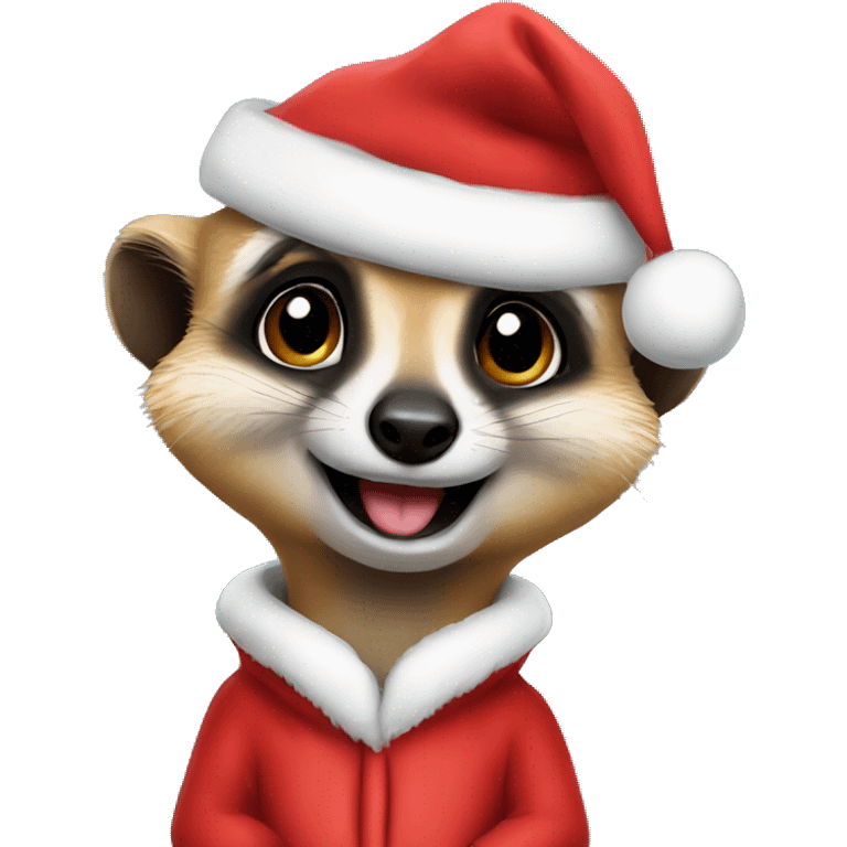 meerkat in a Santa suit emoji