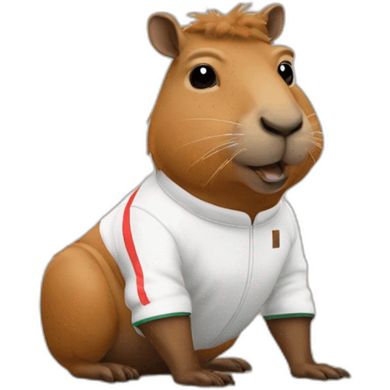 Cabybara als formule 1 coureur emoji