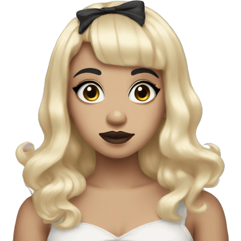 Melanie Martinez With blonde and black hair half emoji