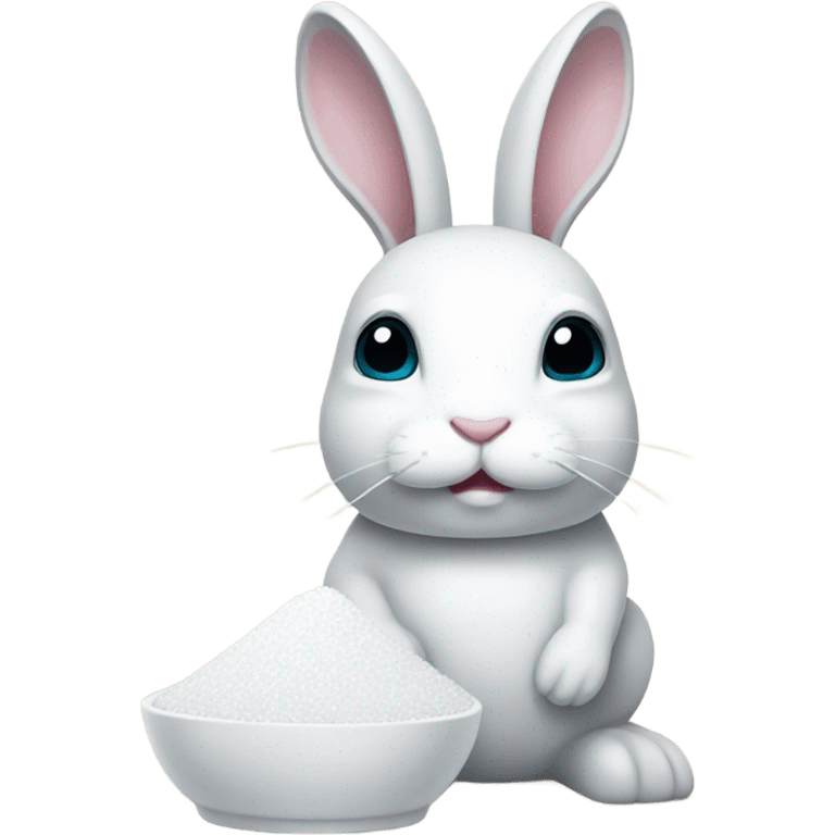 white bunny with salt shaker emoji