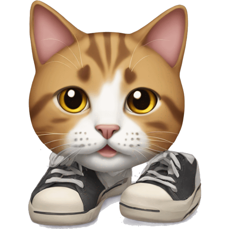 Cat with shoes emoji