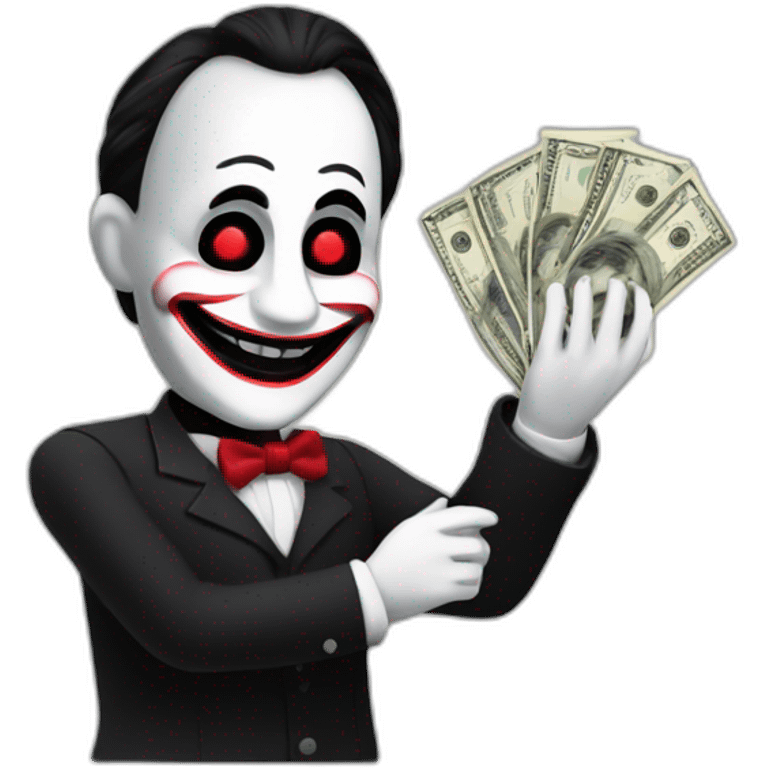 billy the puppet handing over cash emoji