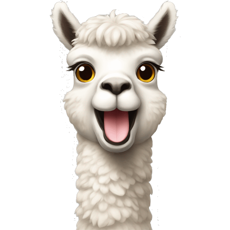 Happy alpaca emoji