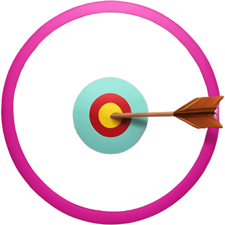 a pink target with an arrow in the middle of it emoji