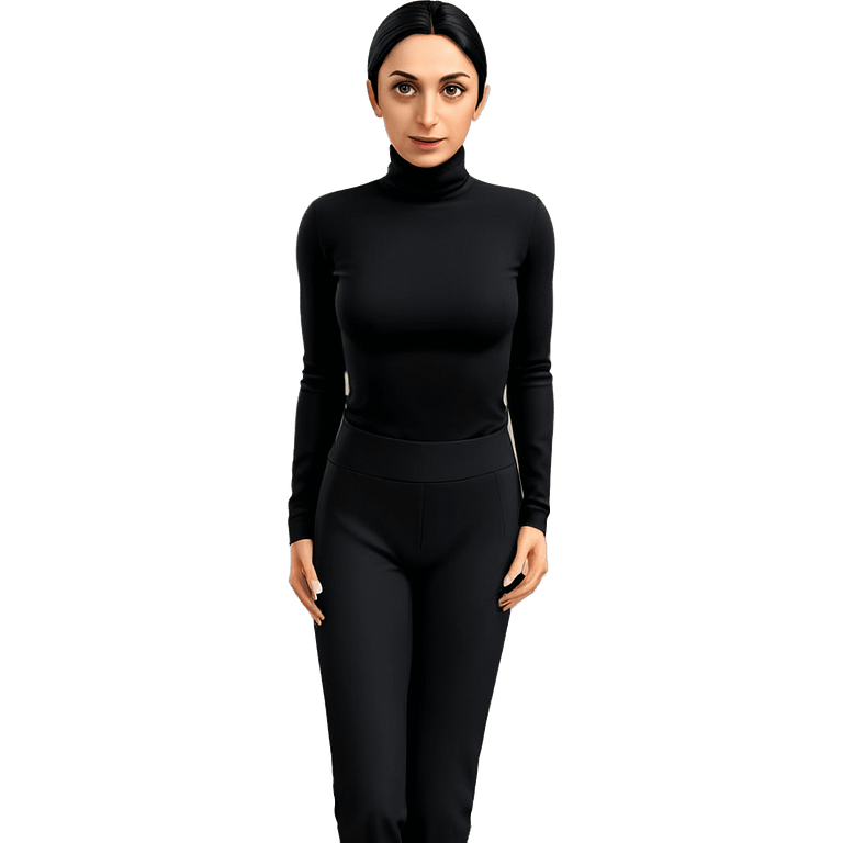 girl in black turtleneck outfit emoji