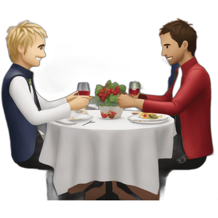 Matt Bellamy and Dom Howard share a romantic dinner at Olive Garden emoji