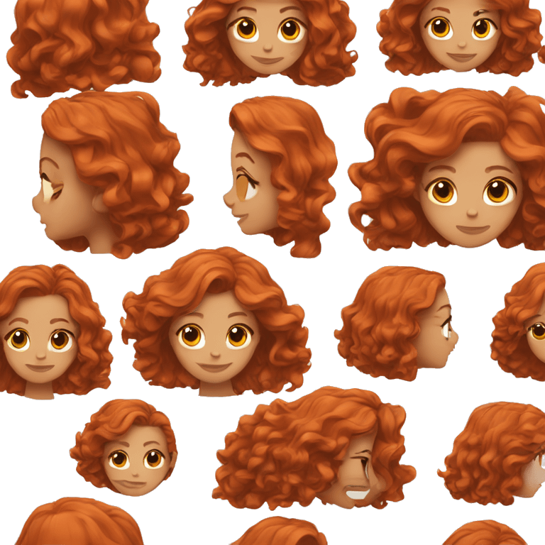 Girl with long wavy red hair emoji