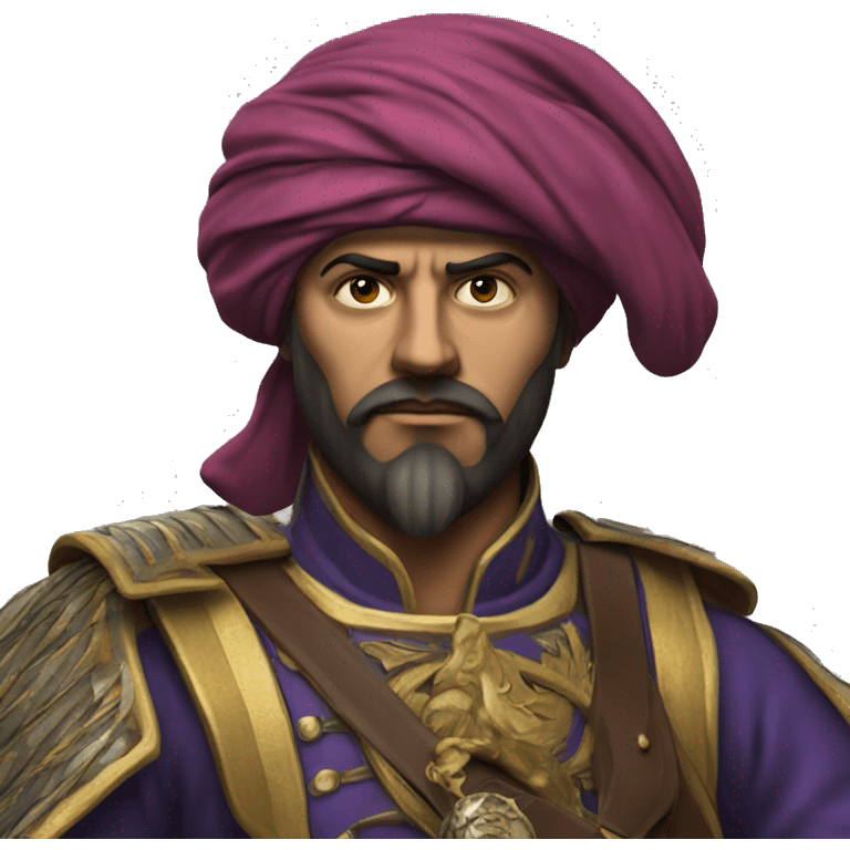 janissary full length photorealistic serious emoji