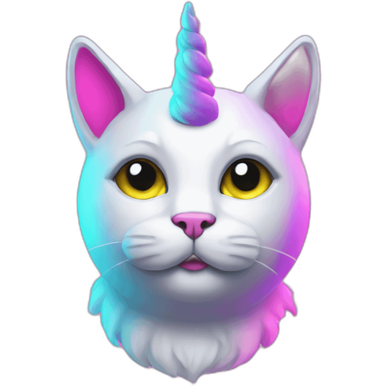 unicorn cat neon emoji