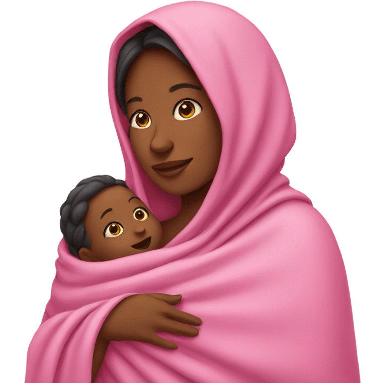 Women with baby in pink blanket  emoji