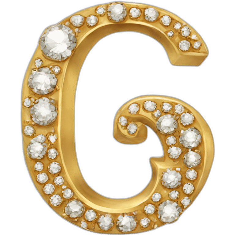 Gold and diamonds letter G emoji