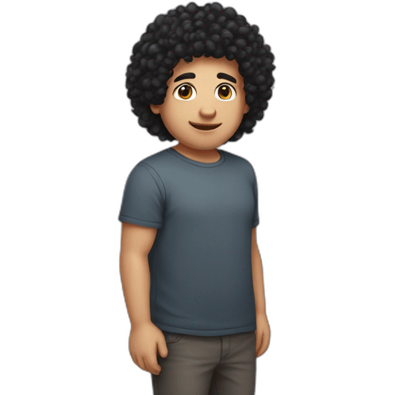 tech bro curly black hair chubby face emoji