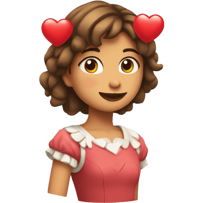 Chica trigueña con corazones  emoji