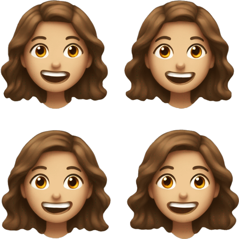 A girl who is laughing really hard and the girl is brown with brown wavy hair  emoji