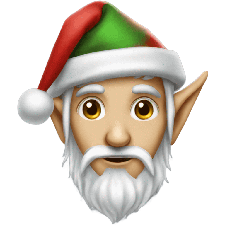 rogue male elf fantasy wearing santa hat emoji