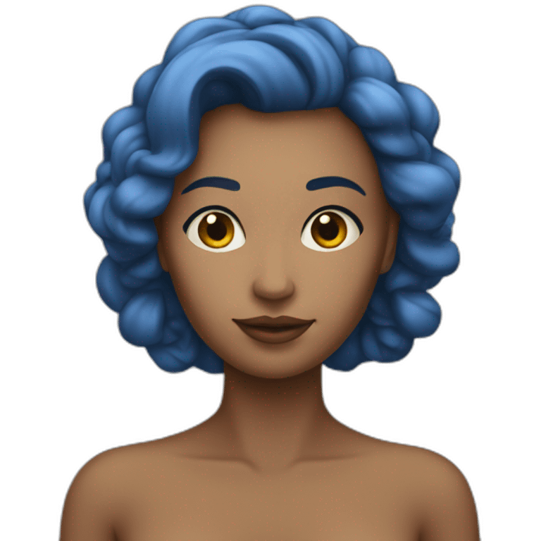 femme nue bleu emoji