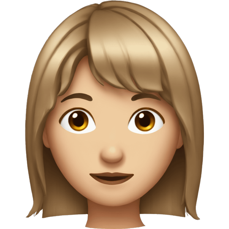 Embarrassed woman with fringe and long brown hair  emoji