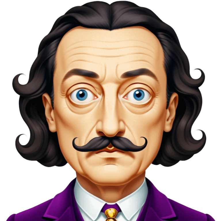 Cinematic Realistic portrait of Salvador Dalí, depicted as a surrealist artist with eccentric, expressive features and his iconic mustache, rendered with vibrant, imaginative lighting and richly detailed period attire that capture his avant-garde essence. emoji