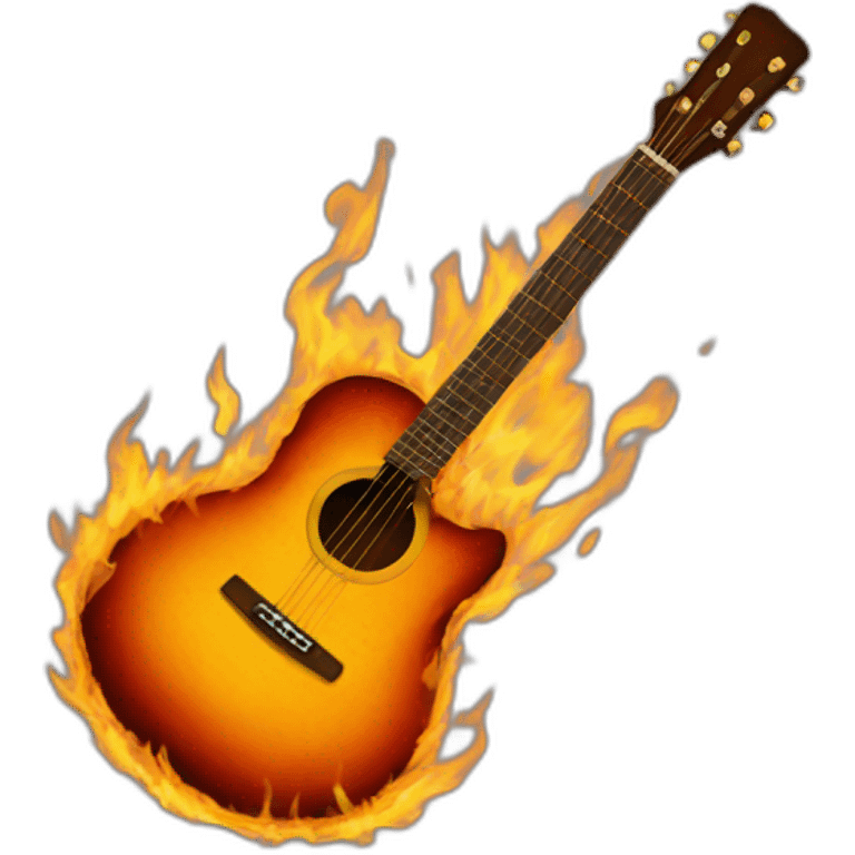 burning guitar acoustic emoji