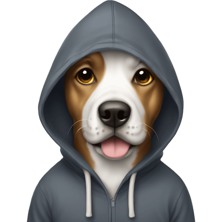 Dog wearing hoodie emoji