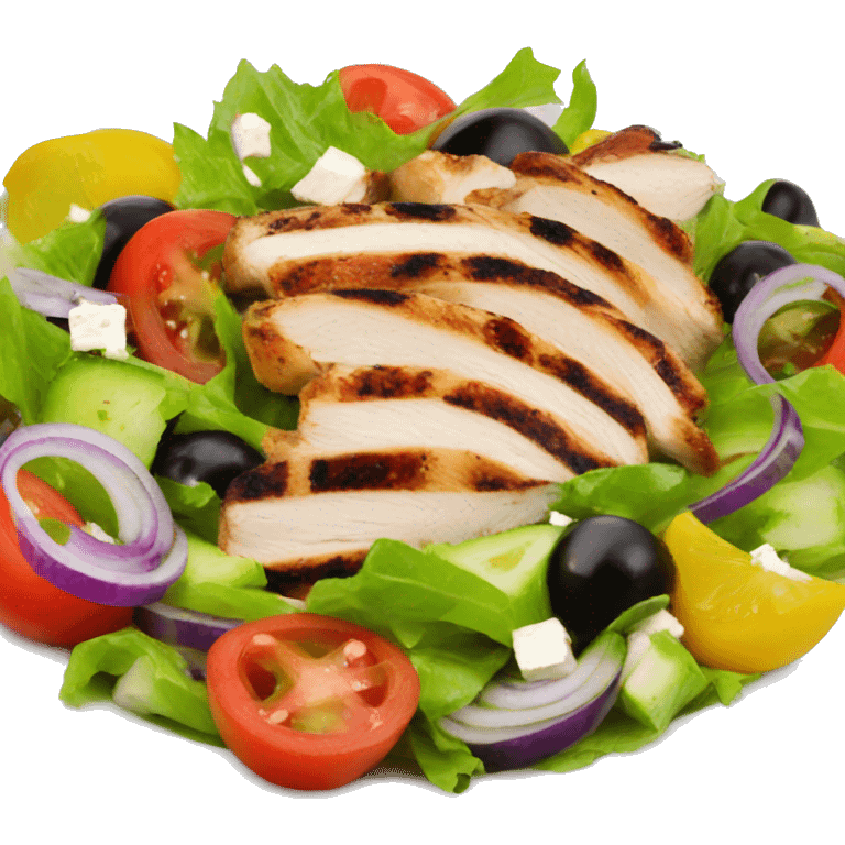 greek salad with grilled chicken emoji