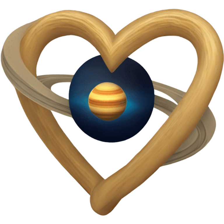 Saturn as a heart with the rings around it emoji