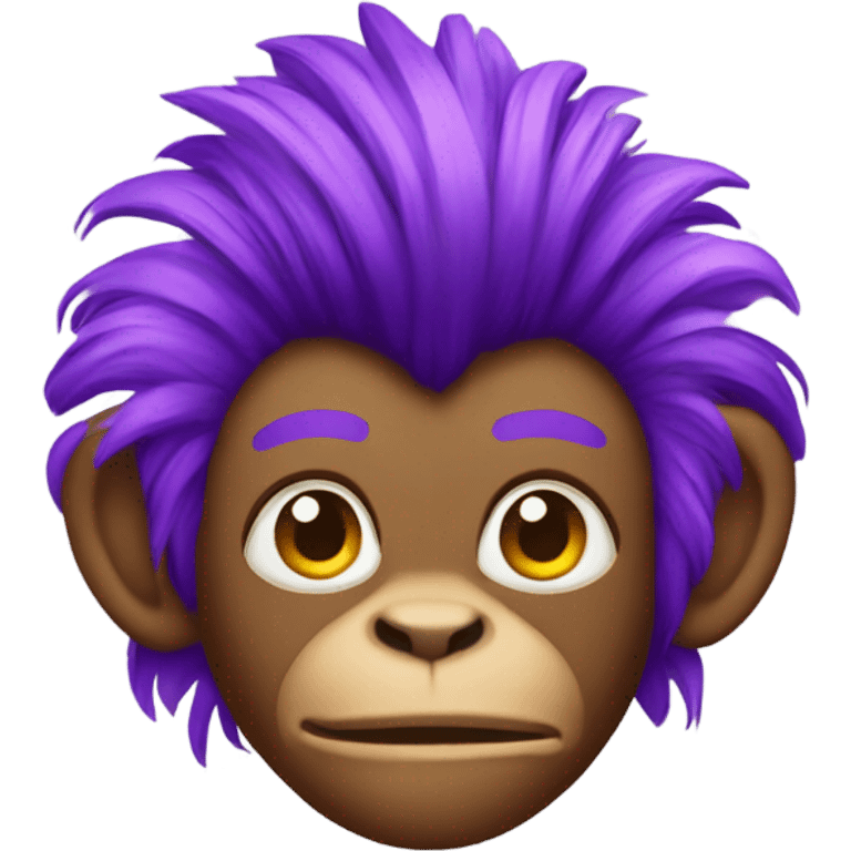 Monkey with a purple mohawk emoji