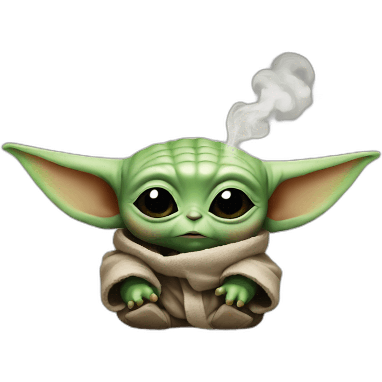 Baby yoda Smoke  emoji