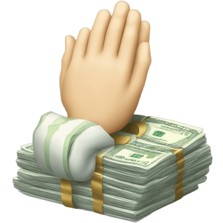 Praying hands holding cash emoji