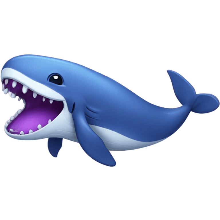 Blue whale purple, open mouth emoji