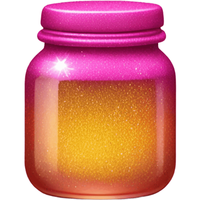 Hot pink jar of honey with glitter  emoji