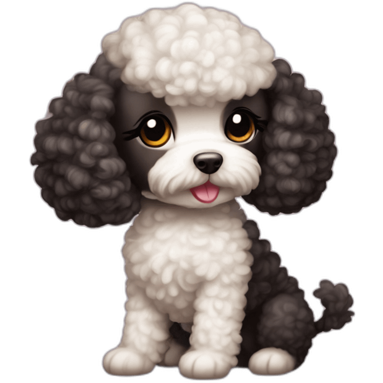 Toy poodle and hello kitty emoji