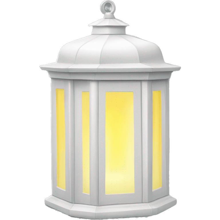 white house lantern with yellow light filtering out of the windows and door emoji