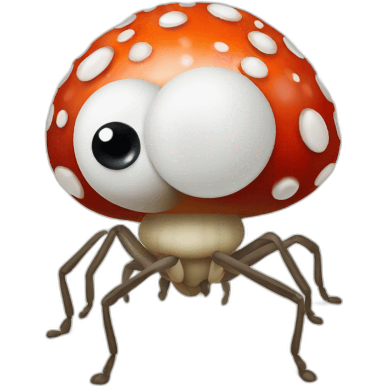 Fly agaric in which white dots are replaced with eyes emoji