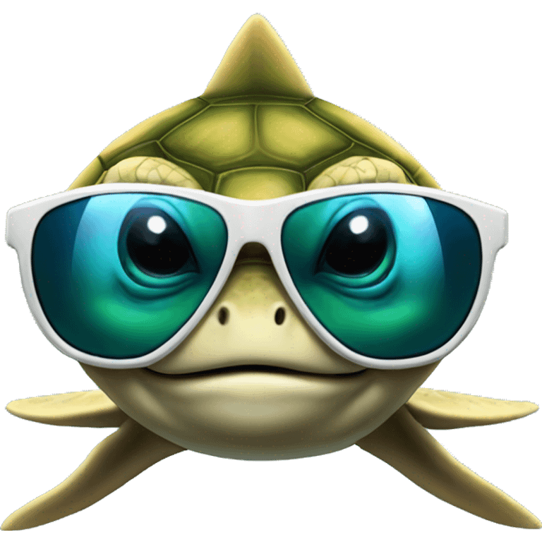 turtle shark with sun glasses emoji