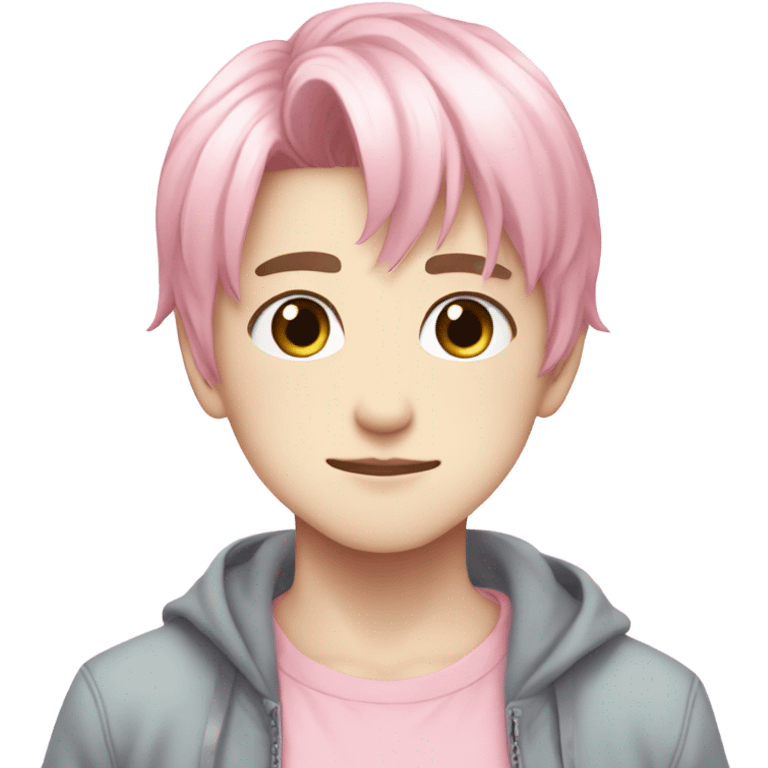 Cute Anime Pastel Boy, pink pastel clothes, straight hair emoji