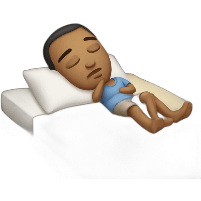 Lazy sleeping in the bed guy emoji