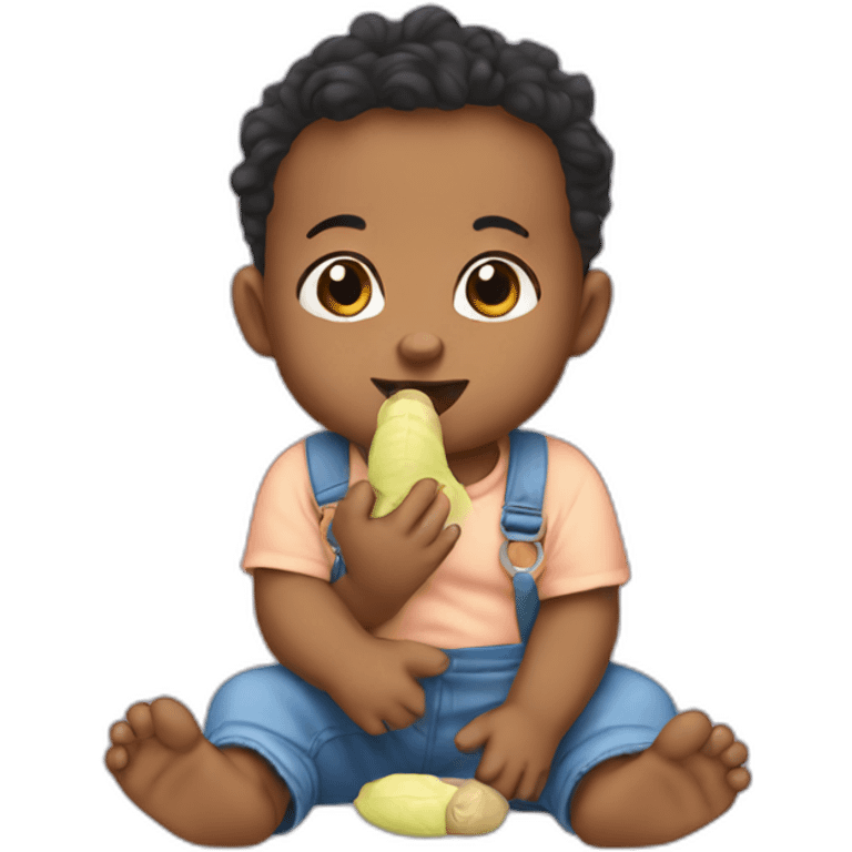 Baby chewing on toes emoji