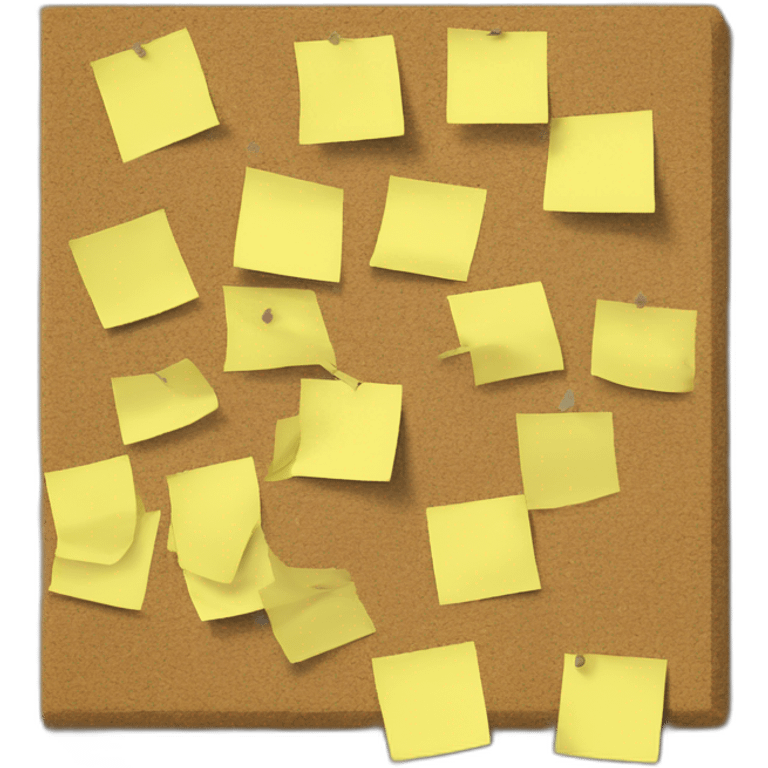 sticky notes on corkboard emoji