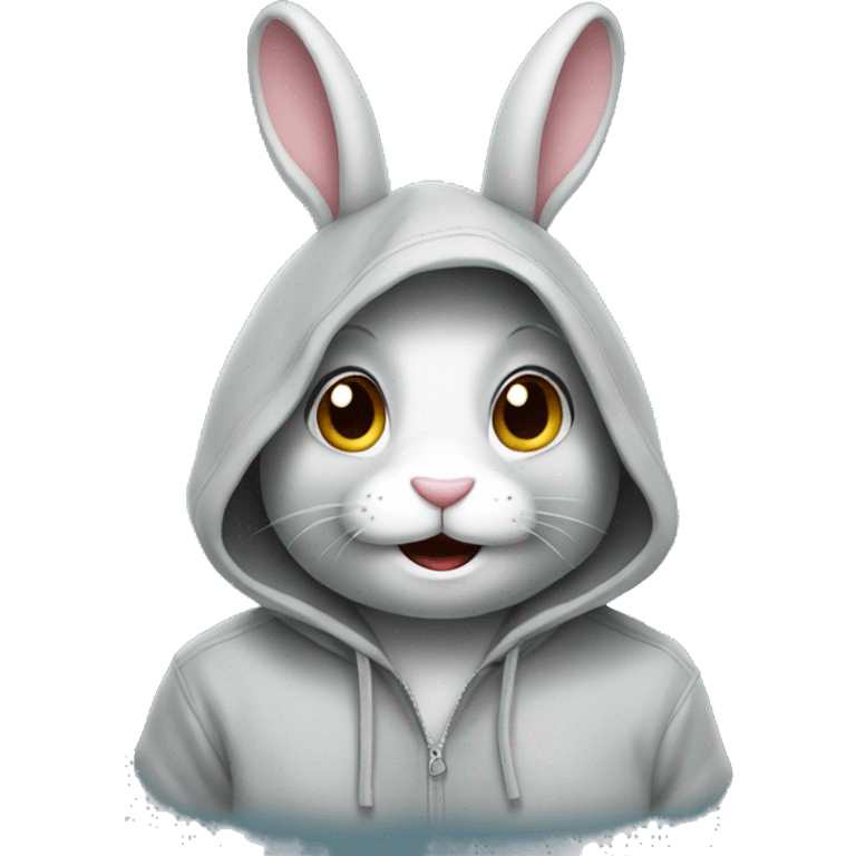 Rabbit wearing hoodie emoji