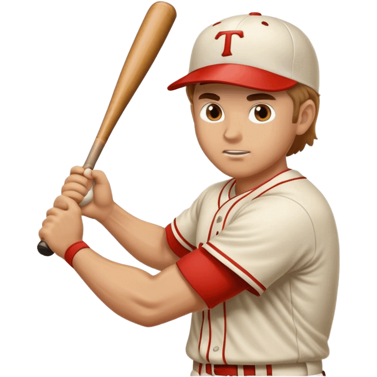 caucasian baseball player hitting a ball emoji