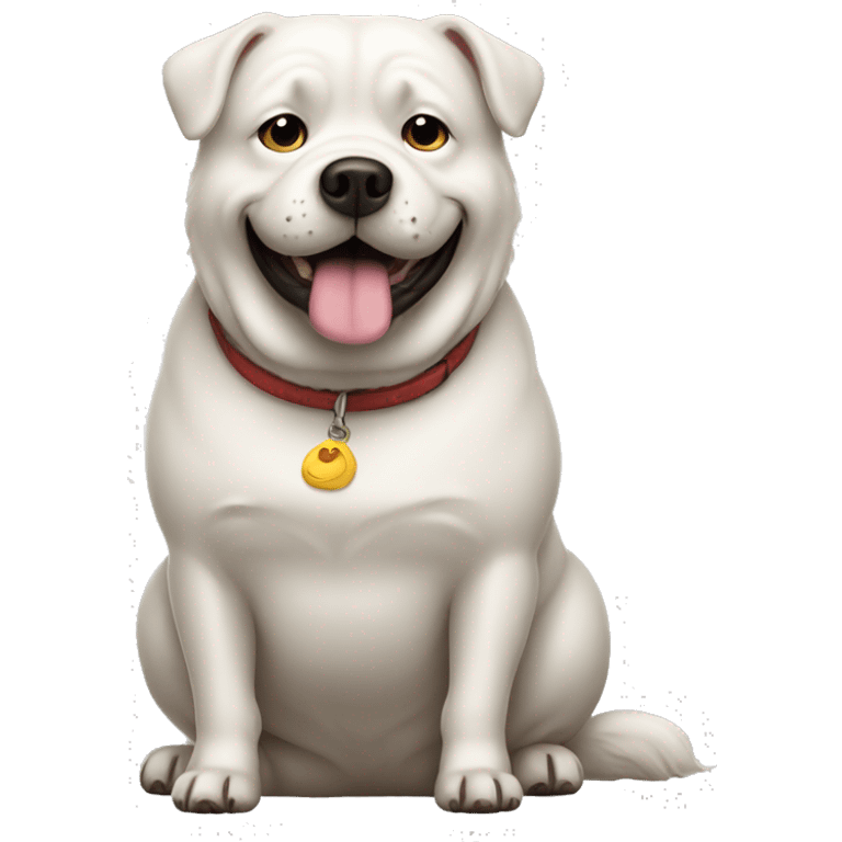 Fat white dog  emoji