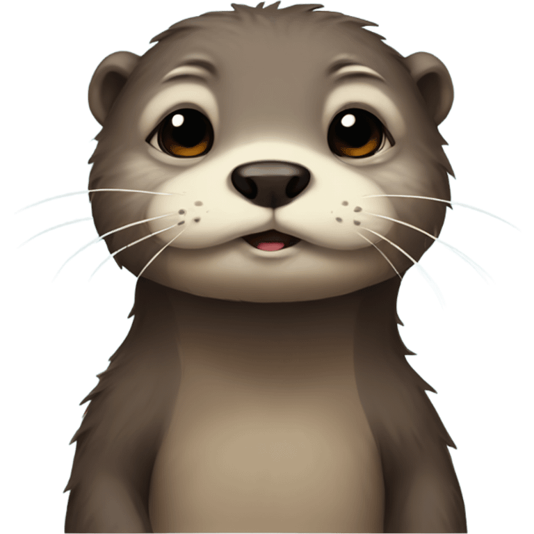 hand-drawn furry otter sad emoji